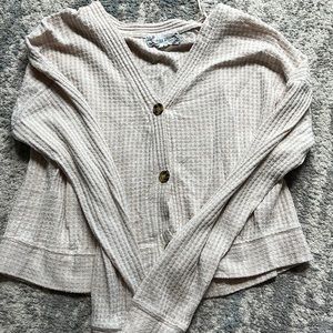 Cream button up sweater